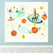 アトミック宇宙ネコ©studioxtine キャンバスプリント (インサイチュ (ウッドフロア))