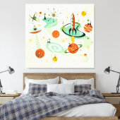 アトミック宇宙ネコ©studioxtine キャンバスプリント (インサイチュ (寝室))