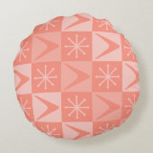 アトミック市松模様にエージボメラングピーチ ラウンドクッション (裏面)