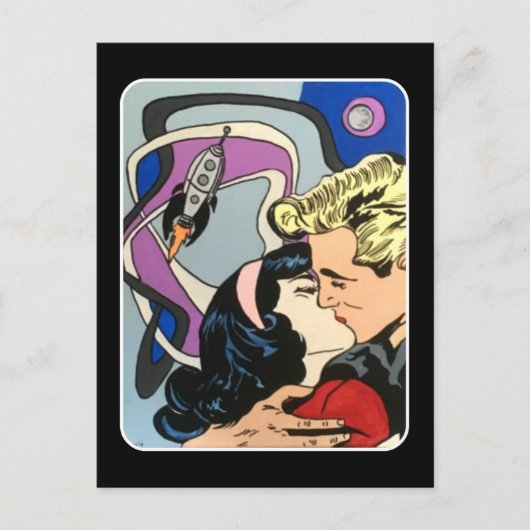 アトミック抽象芸術キス絵画Good's on a ポストカード (正面)