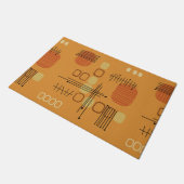 アトミック抽象芸術バーククロスオークル ドアマット (アングル)