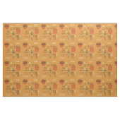 アトミック抽象芸術バーククロスオークル ファブリック (ヤード)