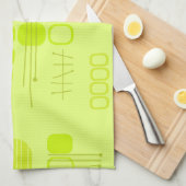 アトミック抽象芸術バーククロスチャートルーズ キッチンタオル (四つ折り)