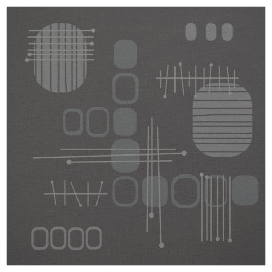アトミック抽象芸術バーククロスブラック ファブリック (見本)