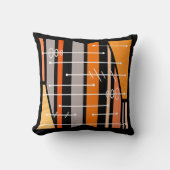 アトミック抽象芸術幾何学的アートブラックオレンジ クッション (正面)