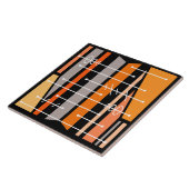 アトミック抽象芸術幾何学的アートブラックオレンジ タイル (側面)