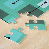 アトミック時代のシンプルターコイズ ジグソーパズル (側面)