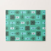 アトミック時代のシンプルターコイズ ジグソーパズル (横)