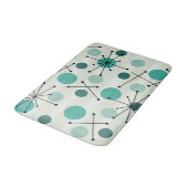 アトミック時代のドットとスターバストアクアマリン バスマット (アングル)