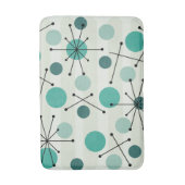 アトミック時代のドットとスターバストアクアマリン バスマット (正面縦)