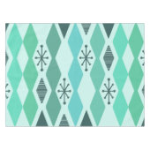 アトミック時代の幾何学的ターコイズ テーブルクロス (正面(横))