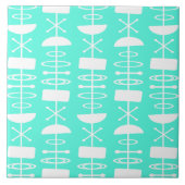 アトミック時代の抽象芸術シンボルミントグリーン タイル (正面)