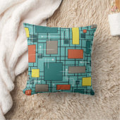 アトミック時代の抽象芸術ラインボックスターコイズ クッション (ブランケット)