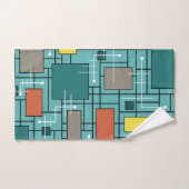 アトミック時代の抽象芸術ラインボックスターコイズ ハンドタオル (ハンドタオル)