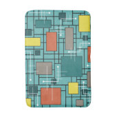 アトミック時代の抽象芸術ラインボックスターコイズ バスマット (正面縦)