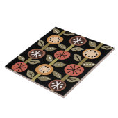 アトミック時代の花アートブラックカラフル タイル (側面)