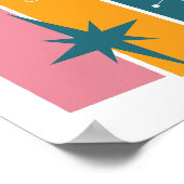 アトミック時代の長方形ブーメランスターバストミッドモダン ポスター (角)