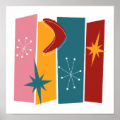 アトミック時代の長方形ブーメランスターバストミッドモダン ポスター (正面)