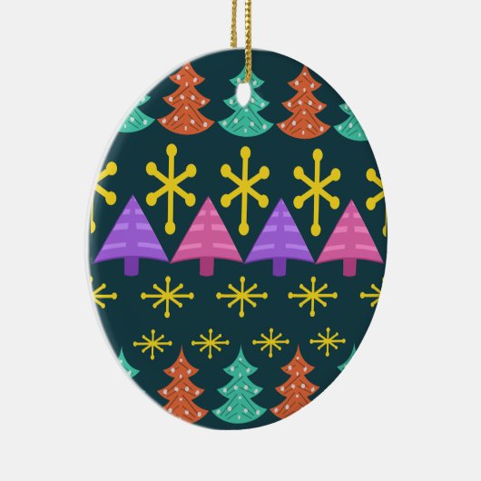 アトミック時代クリスマスツリーキッチー暗 セラミックオーナメント (右)