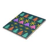 アトミック時代クリスマスツリーキッチー暗 タイル (側面)