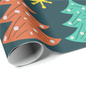 アトミック時代クリスマスツリーキッチー暗 ラッピングペーパー (ロールコーナー)