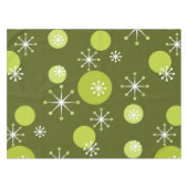 アトミック時代スターバストオリーブグリーン テーブルクロス (正面(横))