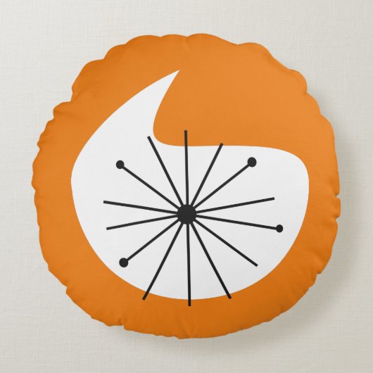 アトミック時代スターバストカスタムカラー円枕 ラウンドクッション (正面)