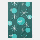 アトミック時代スターバストティール(緑がかった色) キッチンタオル (縦)