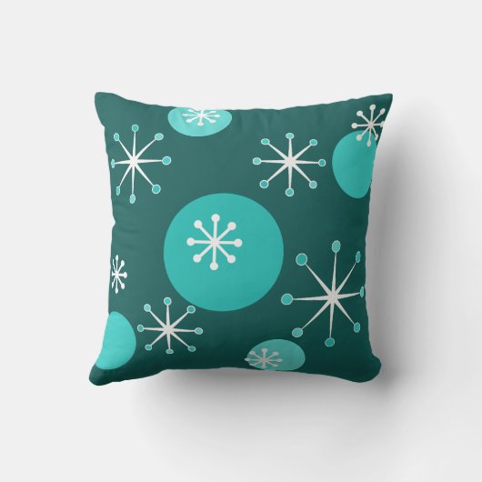 アトミック時代スターバストティール（緑がかった色） クッション (裏面)