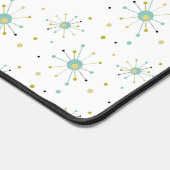 アトミック時代スターバストブルーイエローグリーンミッドセンチュリー デスクマット (コーナー)