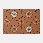 アトミック時代スプートニクスターバスト花バーンドオレンジ ドアマット (正面)