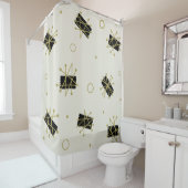 アトミック時代ブラシスプートニクスターバスト シャワーカーテン (インサイチュ)