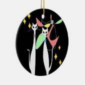 アトミック時代ミッドセンチュリーモダンキャットクールモバイル セラミックオーナメント (右)