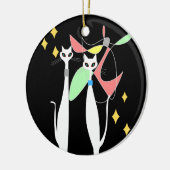 アトミック時代ミッドセンチュリーモダンキャットクールモバイル セラミックオーナメント (左)