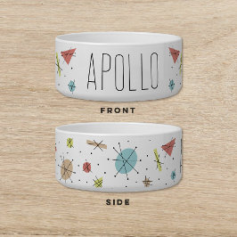 アトミック時代レトロドッグキャットペット ボウル