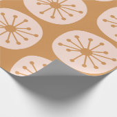 アトミック時代レトロ50sドット赤面ピンクとオークレー ラッピングペーパー (角)