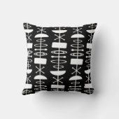 アトミック時代抽象芸術シンボル白黒 クッション (裏面)