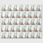 アトミック時代MCMキャットクールクリスマスツリー ラッピングペーパー (フラット)