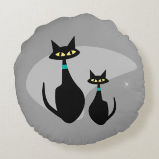 アトミック時代MCMレトロキャット1950のカスタム色 ラウンドクッション