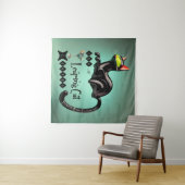 アトミック未来的な跳躍キャットラウンジ タペストリー (インサイチュ(横))