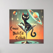 アトミック未来的コズミックブラックキャットカクテル キャンバスプリント (正面)