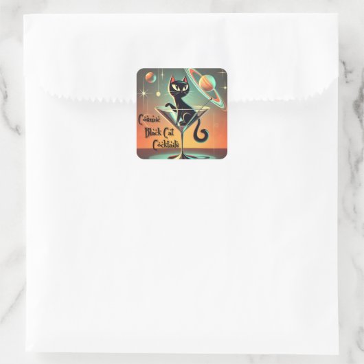 アトミック未来的コズミックブラックキャットカクテル スクエアシール (バッグ)