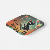 アトミック未来的コズミックブラックキャットカクテル ペーパープレート (傾斜あり)