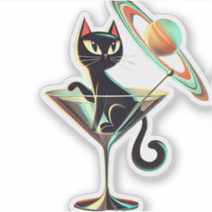 アトミック未来的宇宙エイジブラックキャットマルティーニ シール