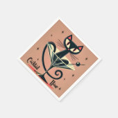 アトミック未来的宇宙エイジブラックキャットマルティーニ スタンダードカクテルナプキン (角)