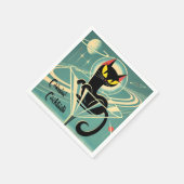 アトミック未来的宇宙エイジブラックキャットマルティーニ スタンダードカクテルナプキン (角)