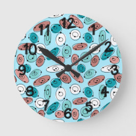 アトミック楕円ターコイズ ラウンド壁時計
