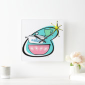 アトミック調理器デザインウォールクロック スクエア壁時計 (ホーム)