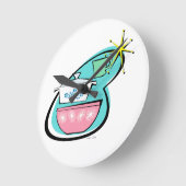 アトミック調理器デザインウォールクロック ラウンド壁時計 (傾斜)