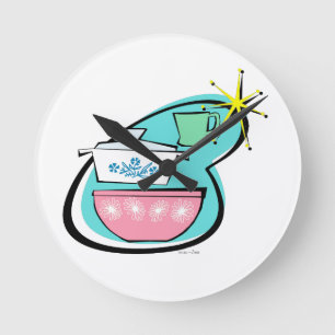 アトミック調理器デザインウォールクロック ラウンド壁時計